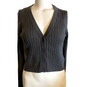 NEW Aerie Gray Cropped Cardigan